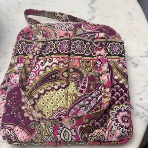 Vera Bradley Pink and Green Paisley Satchel